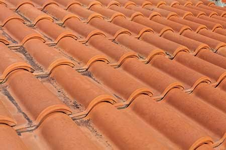 Traditional orange mission-style clay tile roof