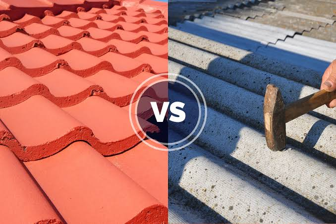 Side-by-side comparison of clay and concrete roof tiles