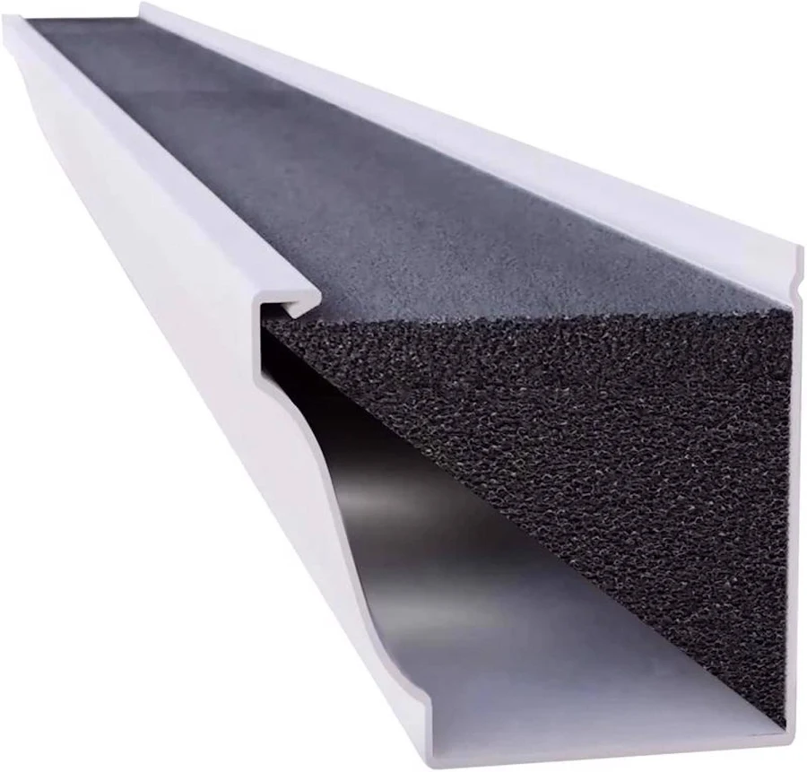 Foam gutter guard fitted inside a gutter channel