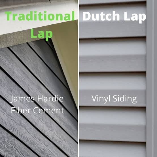 Fiber-cement traditional lap compared with vinyl Dutch lap siding