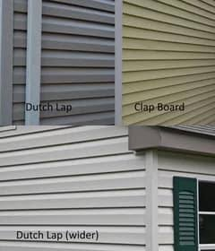 Dutch lap and clapboard siding installed on a home